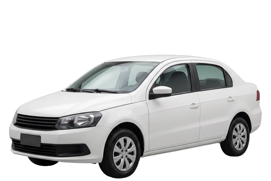 Sedã compacto branco, o carro típico de motorista de aplicativo